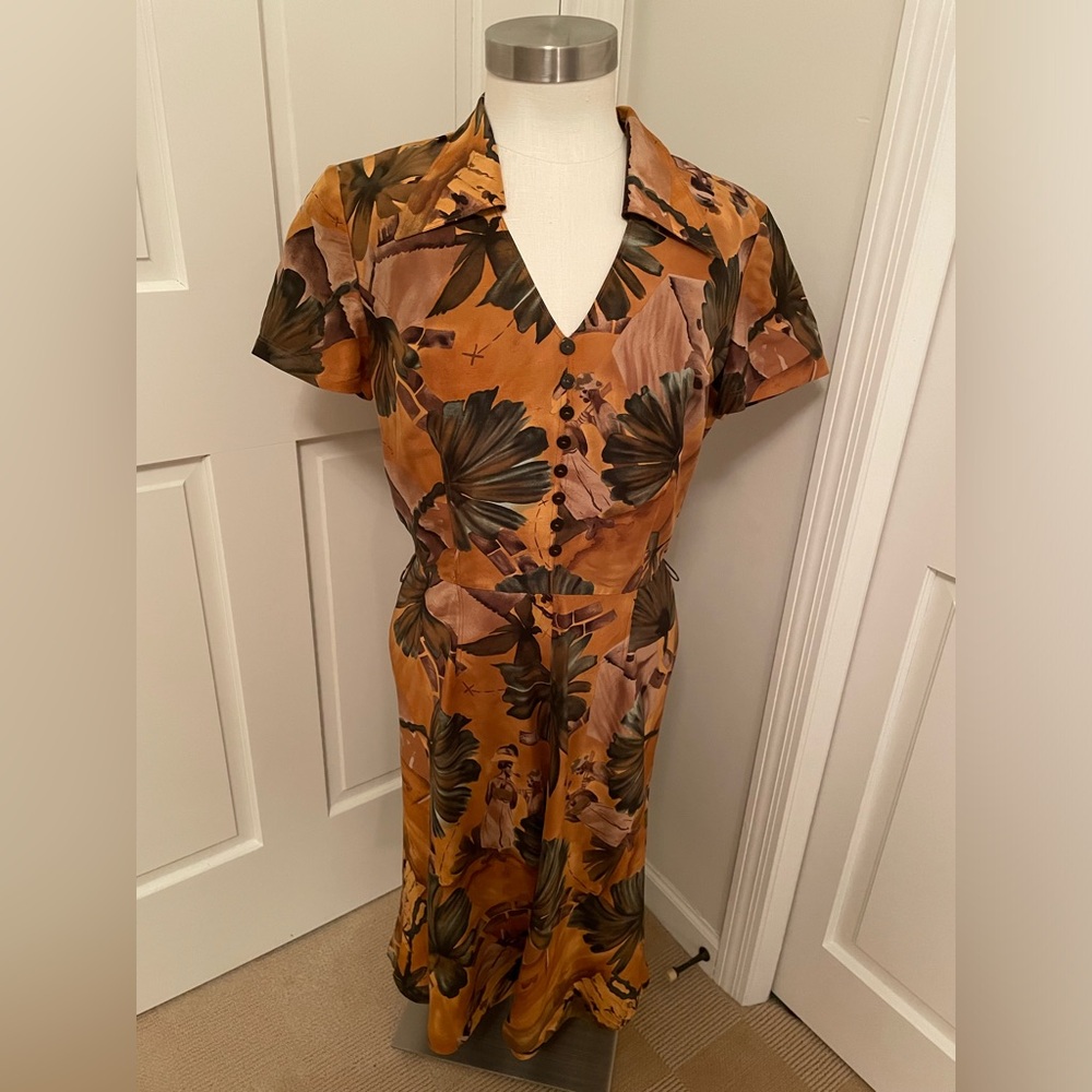 Vintage Dana Buchman dress, size 10, patterned